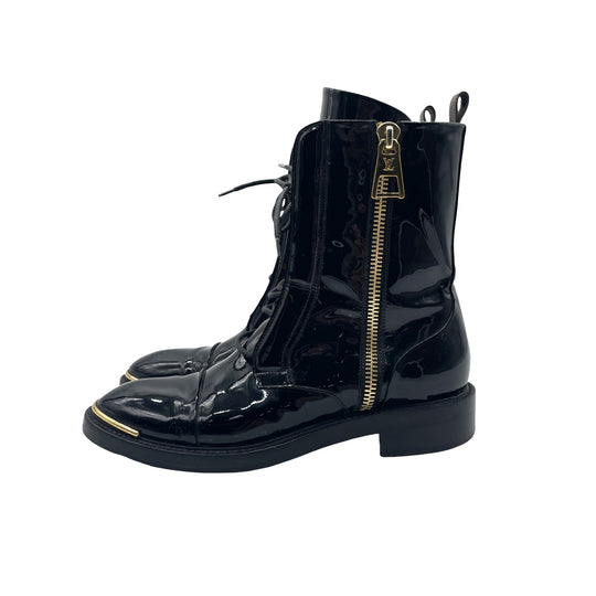 Botas Louis Vuitton Patent Leather Combat Boots T.39
