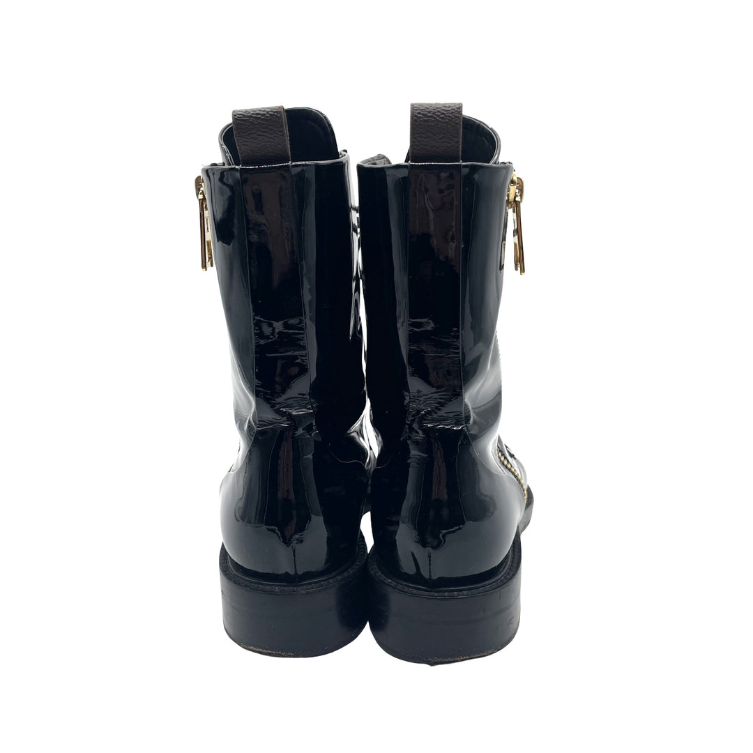 Botas Louis Vuitton Patent Leather Combat Boots T.39