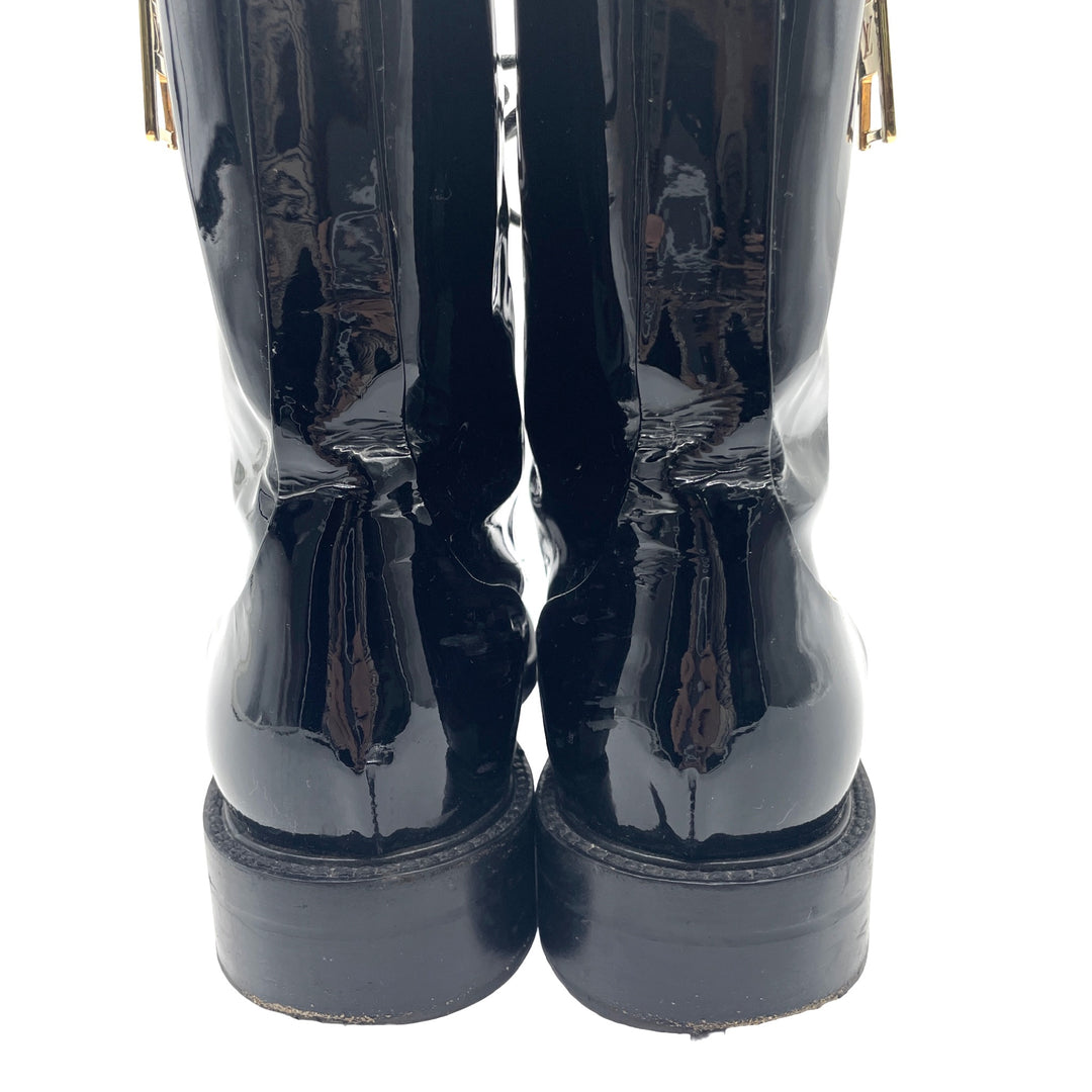 Botas Louis Vuitton Patent Leather Combat Boots T.39