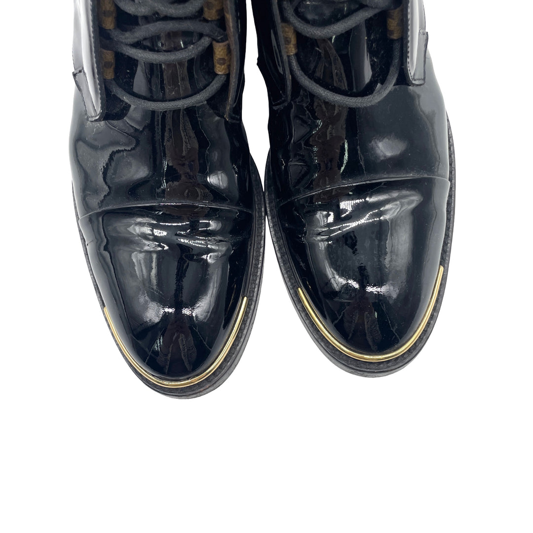 Botas Louis Vuitton Patent Leather Combat Boots T.39