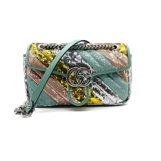 Bolsa Gucci GG Marmont Sequin Satin
