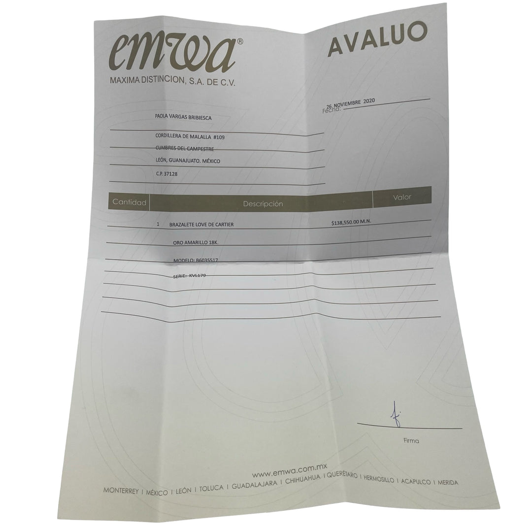 Pulsera Cartier Love T.17